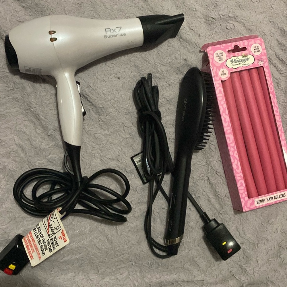 Bundle of hair styling tools